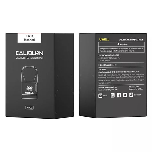 Caliburn G3 Replacement Pods 0.6ohm Pack