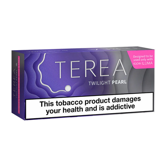 Terea Twilight Pearl packaging with warning label on a white background