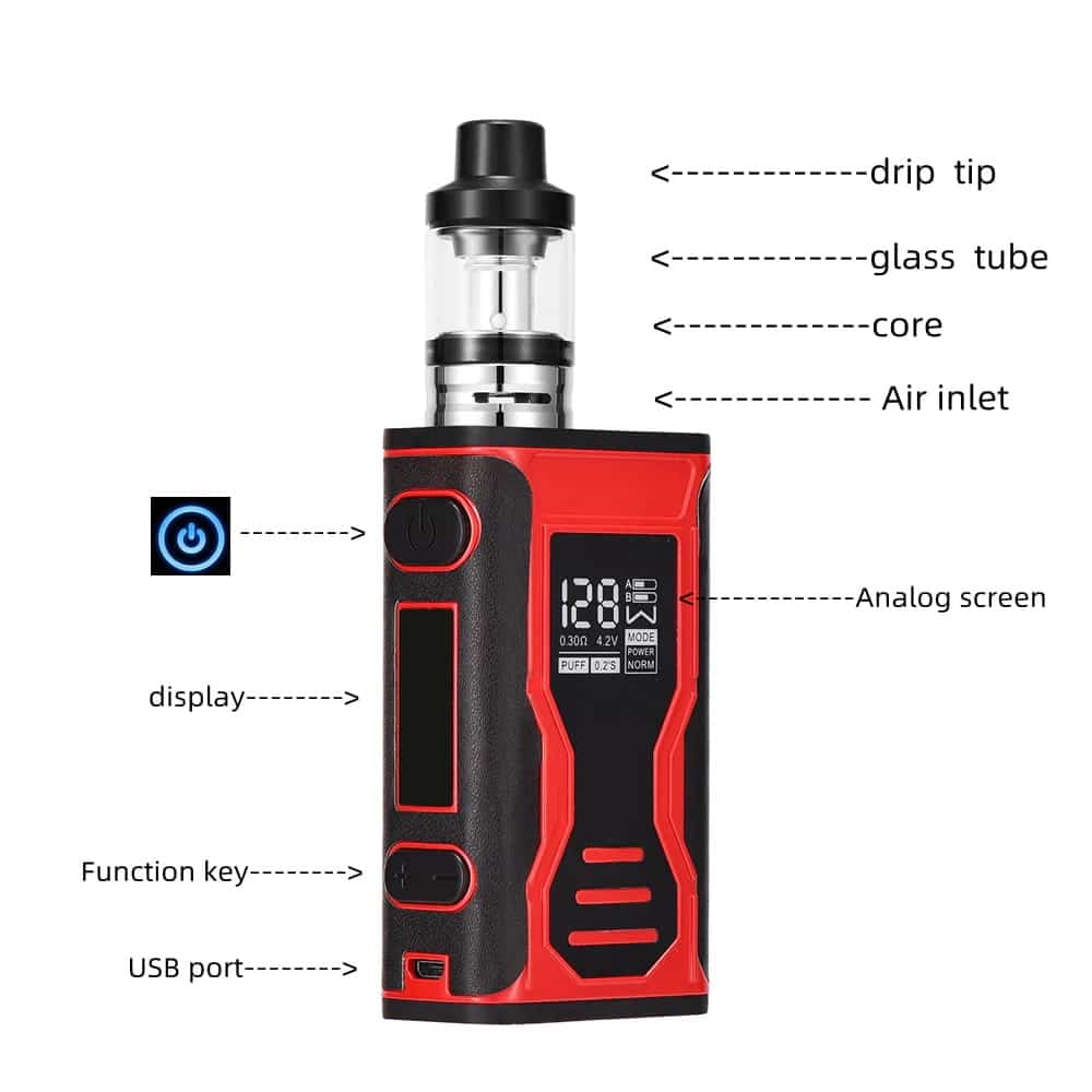 M3 128W Vape Kit infographic