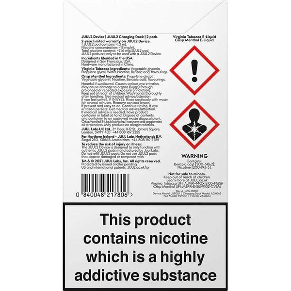 JUUL2 Starter Kit Backside
