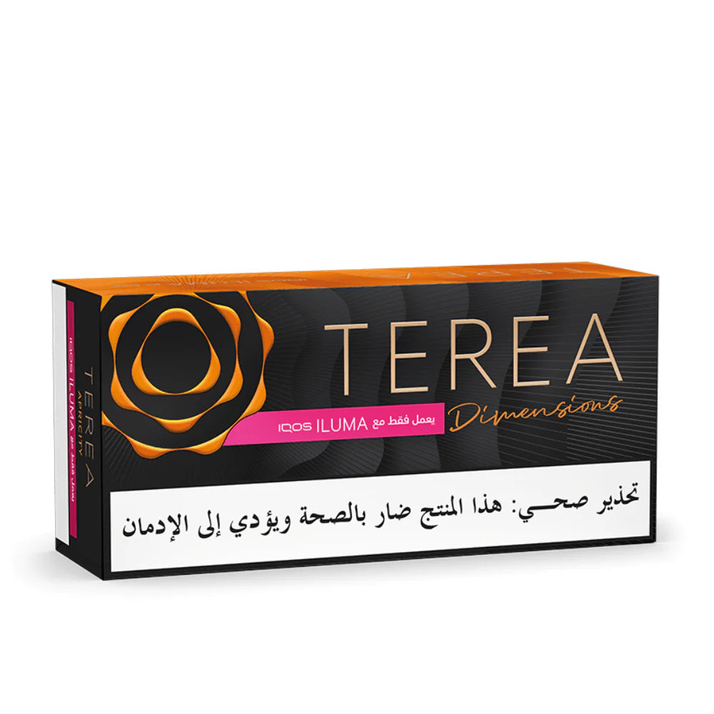 Terea Dimensions packaging with rose design on a white background