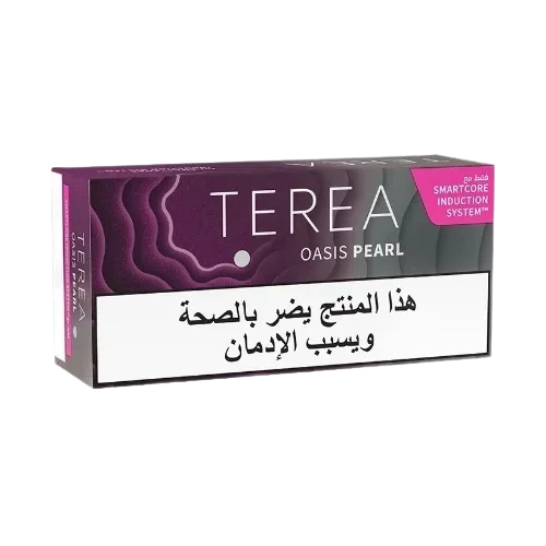 Iqos Terea Oasis Pearl packaging with Arabic text on a white background