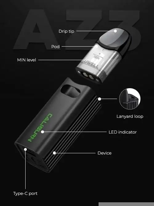Uwell Caliburn AZ3 Pod Kit Specification