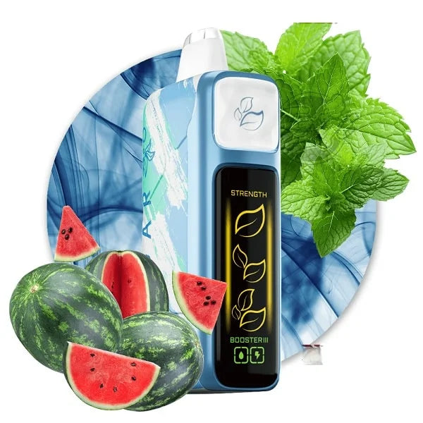 Elfbar Nic king Vape device with watermelon and mint leaves on a white background