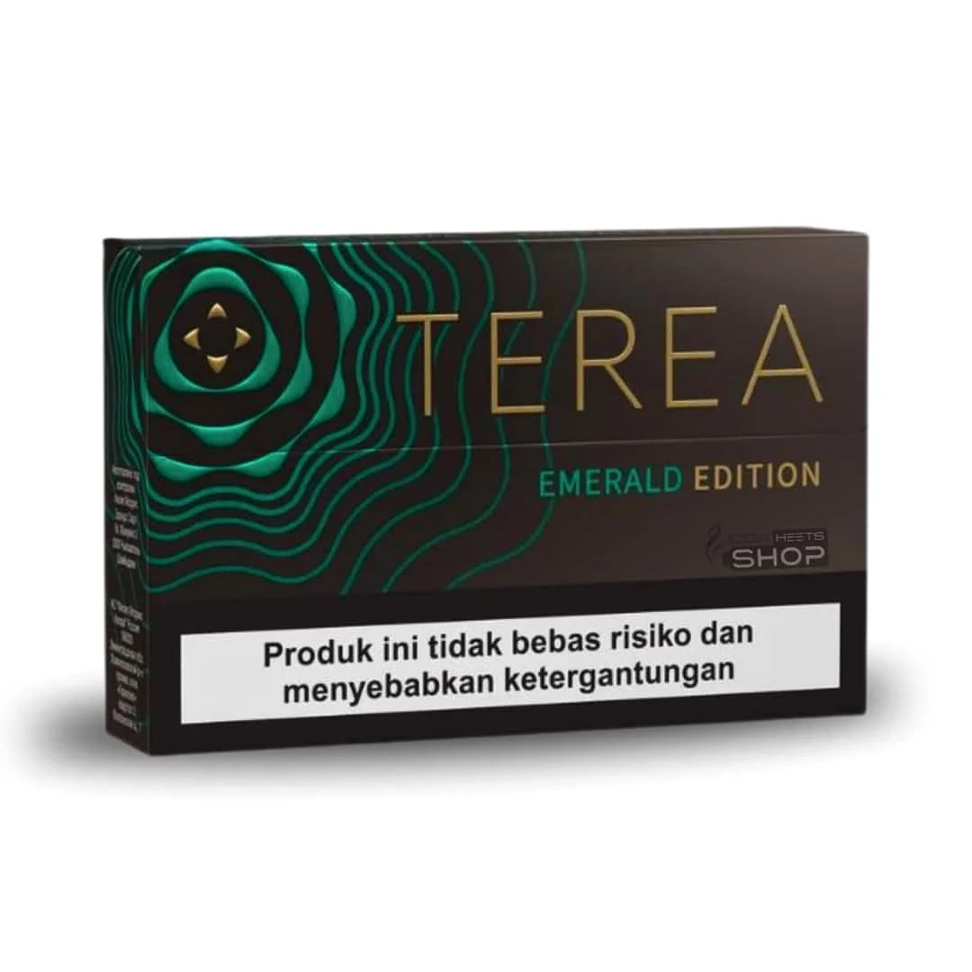 Terea Emerald Edition packaging with green floral design on a white background