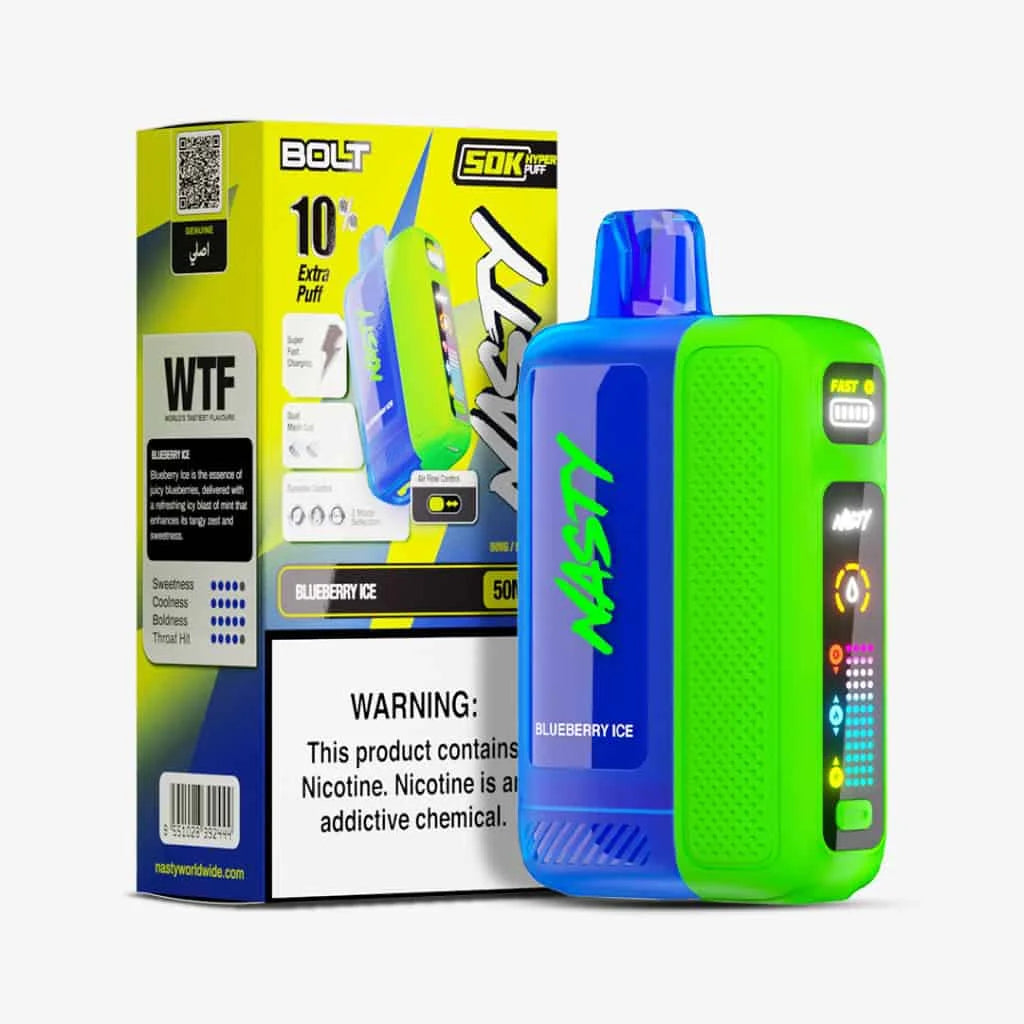 Nasty BOLT 50k Vape blueberry ice flavour