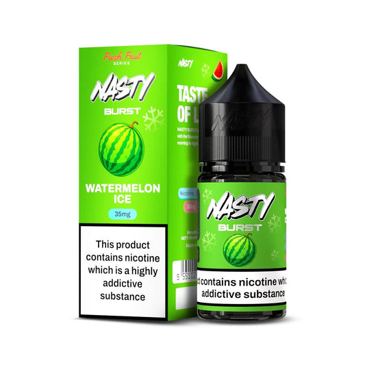 Nasty Burst Watermelon Ice vape juice packaging on a white background