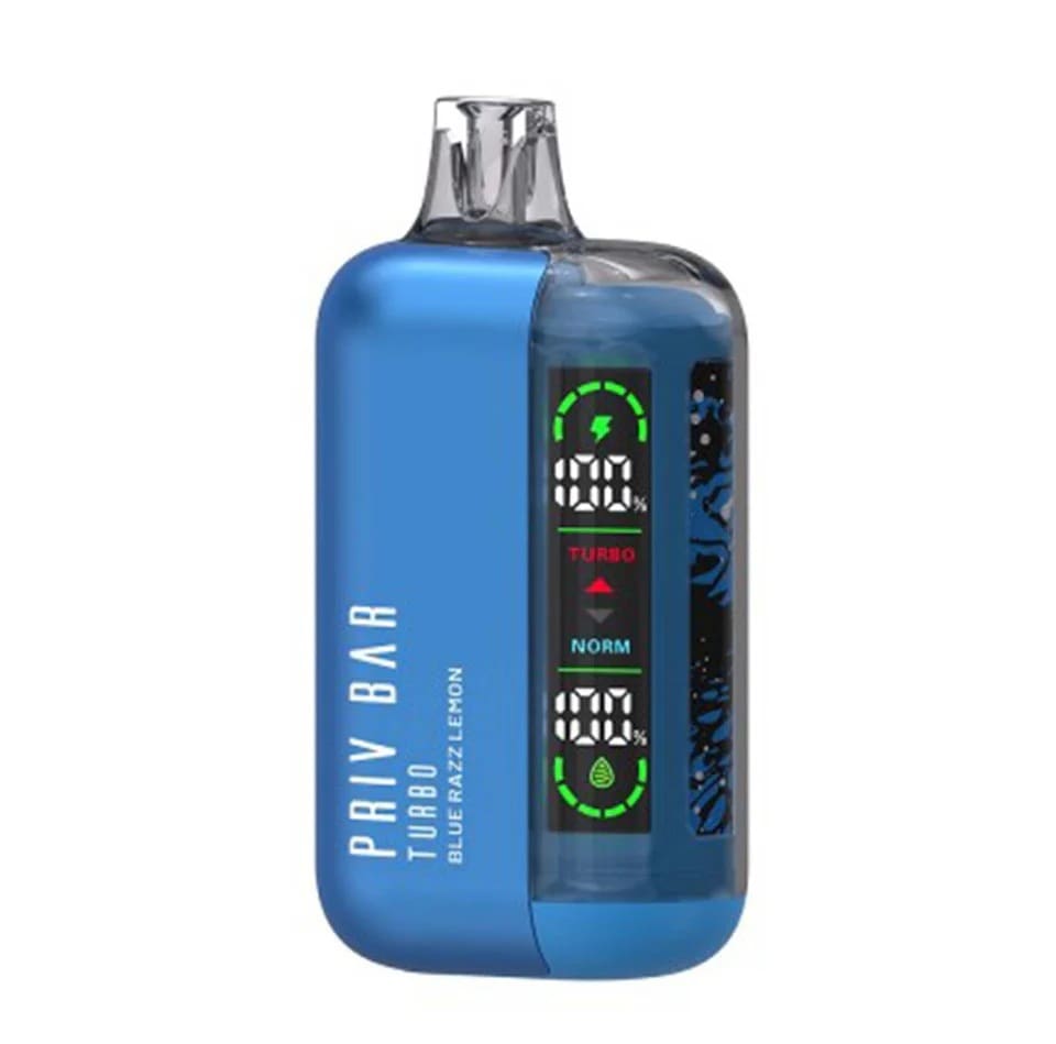 Priv Bar Turbo Vape blue razz lemon