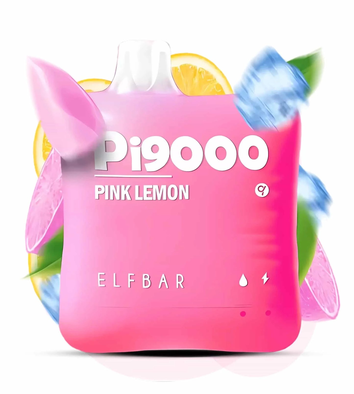 Pink lemon flavor disposable vape device with 'Pi9000' branding on a white background