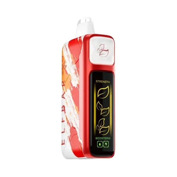 Nic King Elfbar Red and white electronic device with branding on a white background