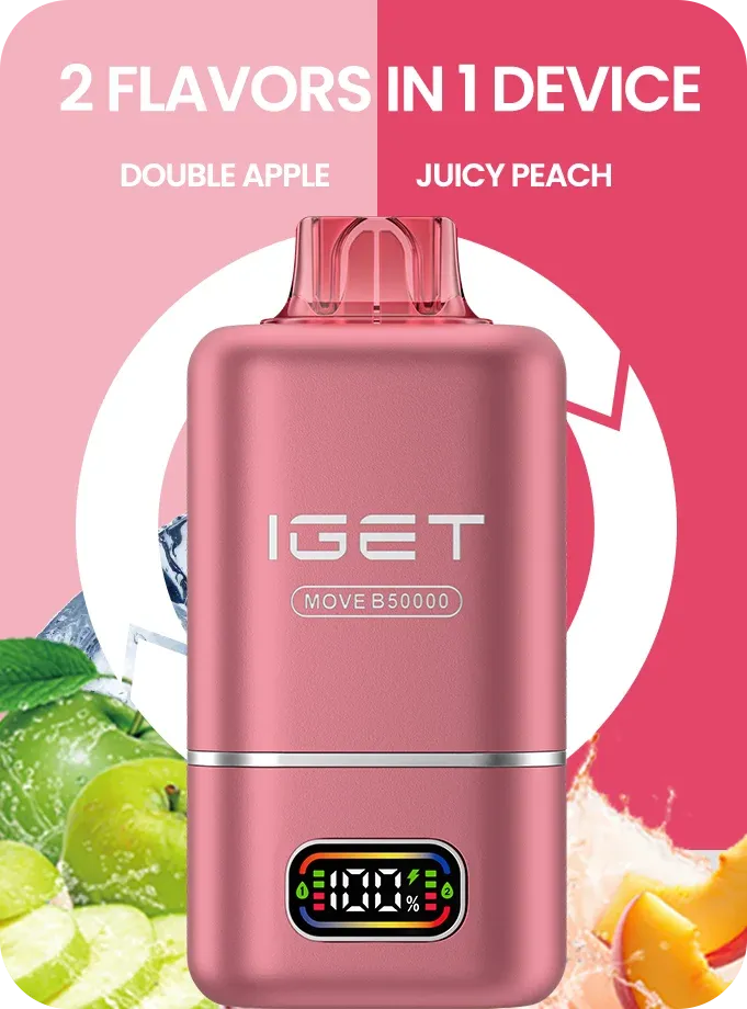 iget move 2-in-1 vape double apple & juicy peach