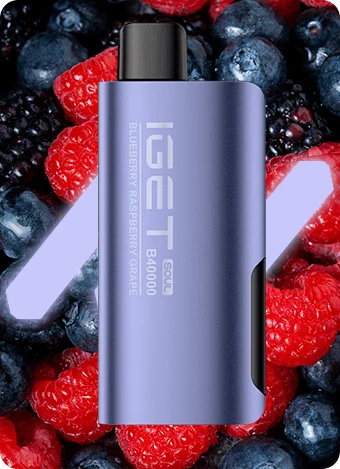 iget soul vape device- blueberry raspberry grape, with berries in background