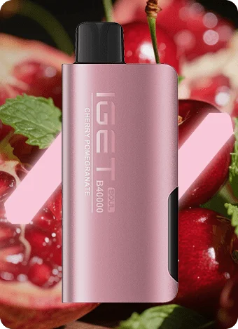 iget soul vape device- cherry pomegranate, with fruits in background