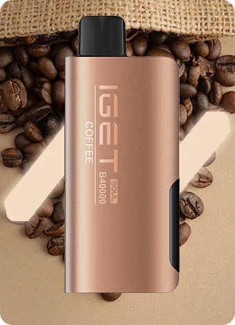 iget soul vape device- coffee, with coffee beans in background