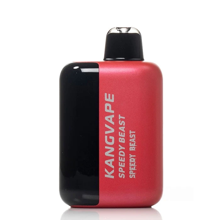 Red and black vape device with 'Kangvape Speedy Beast' branding on a white background