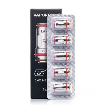 Vaporesso GTI vape coils 0.4ohm packaging with black box and clear blister pack